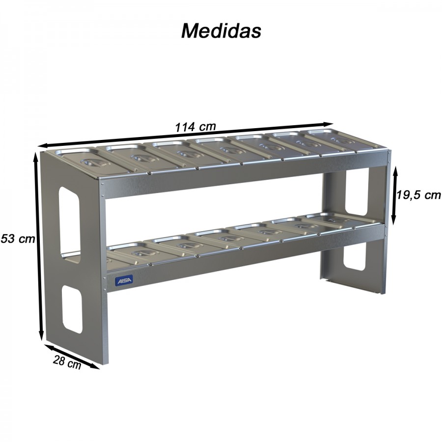 Condimentadora Pizzarola De Mesa 14 Cubas 2 Níveis - Aisa